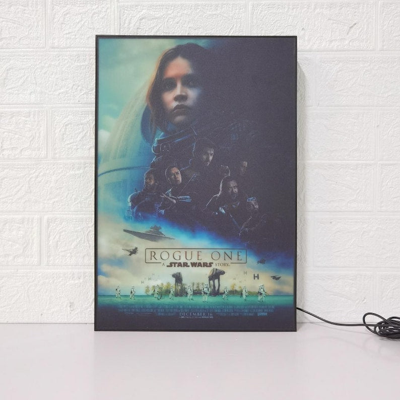 Star Wars Rogue One Movie Poster LED Lightbox | Fully Dimmable & Powered by USB