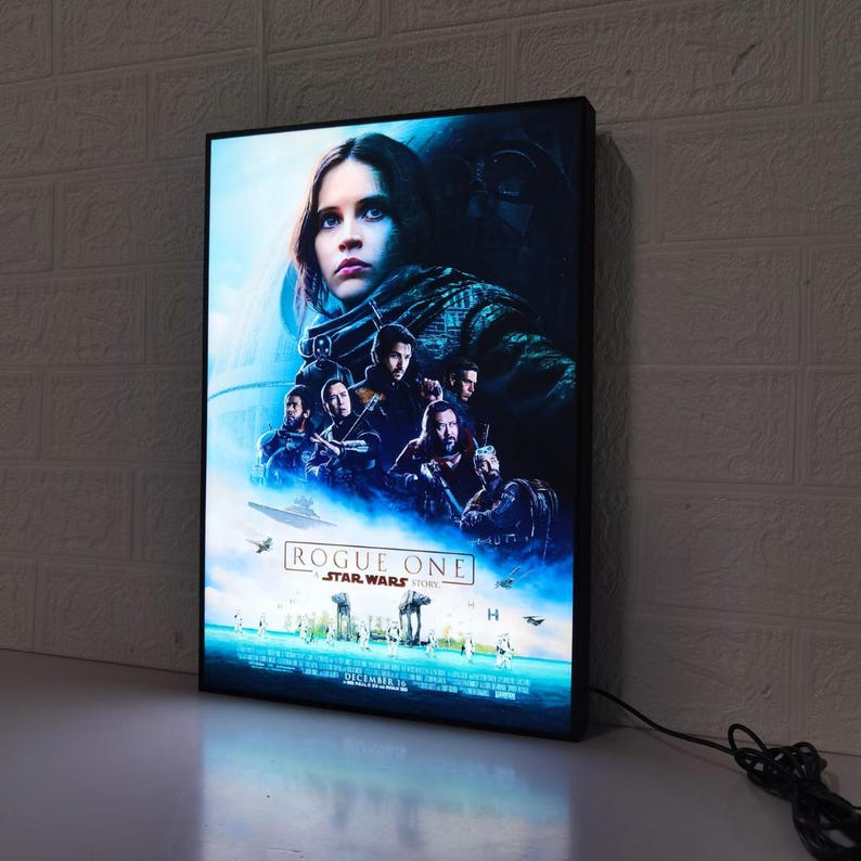 Star Wars Rogue One Movie Poster LED Lightbox | Fully Dimmable & Powered by USB