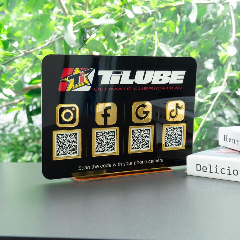 Mini qr code sign, QR Code Sign Social Media, QR Code Display Sign Acrylic, Custom QR Code Sign, Payment Method Sign, Custom Logo Sign