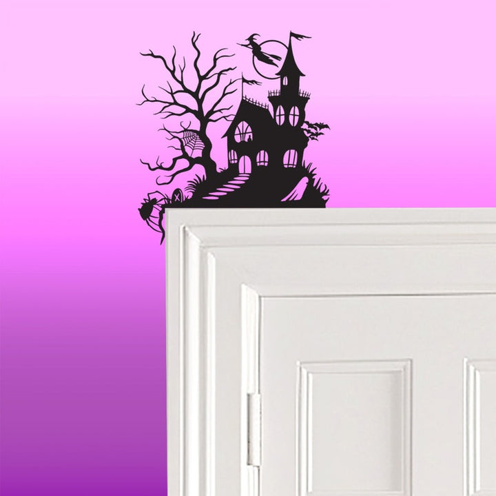 Halloween Themed Metal Door Frame Topper | Door Frame Corner Sign | Halloween Decor | Spooky House | Haunted Witch Spider Ghost