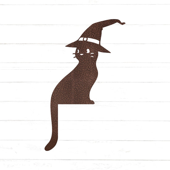 Witch Cat Door Frame Topper Metal | Halloween Witch | Black Cat Decor | Cat Door Frame Decor | Halloween Decor