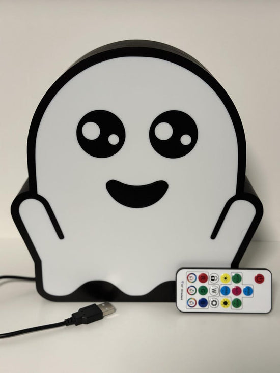 Halloween Ghost Light Decoration | Double Sided 3D Printed Ghost LED Light | Halloween Decor | Funny Halloween Decoration