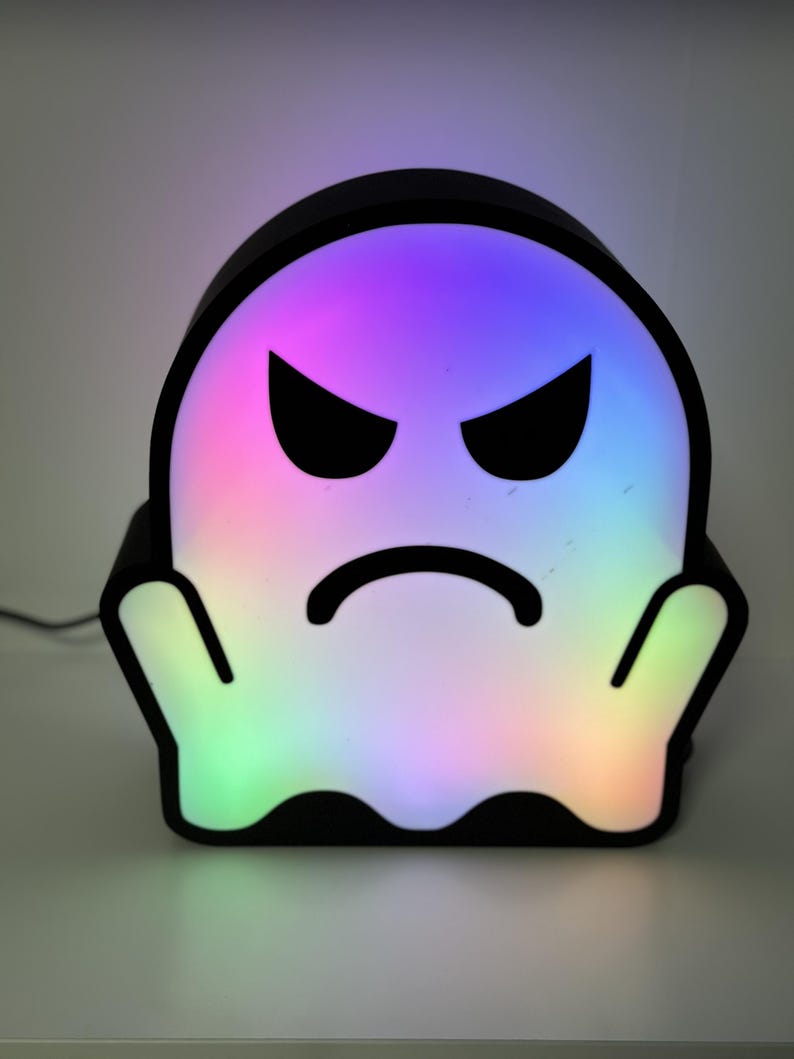 Halloween Ghost Light Decoration | Double Sided 3D Printed Ghost LED Light | Halloween Decor | Funny Halloween Decoration