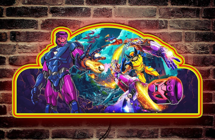 Uncanny X-Men Pinball Topper, Wolverine vs. Sentinel LED Lightbox