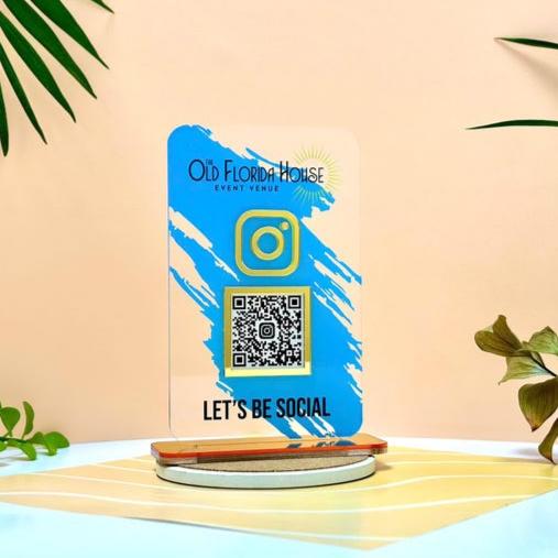 Signe de code QR personnalisé, signe de code QR de médias sociaux, signe d’affichage de code QR acrylique, signe de méthode de paiement, signe de logo personnalisé, signe de salon, signe de beauté