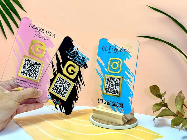 Signe de code QR personnalisé, signe de code QR de médias sociaux, signe d’affichage de code QR acrylique, signe de méthode de paiement, signe de logo personnalisé, signe de salon, signe de beauté