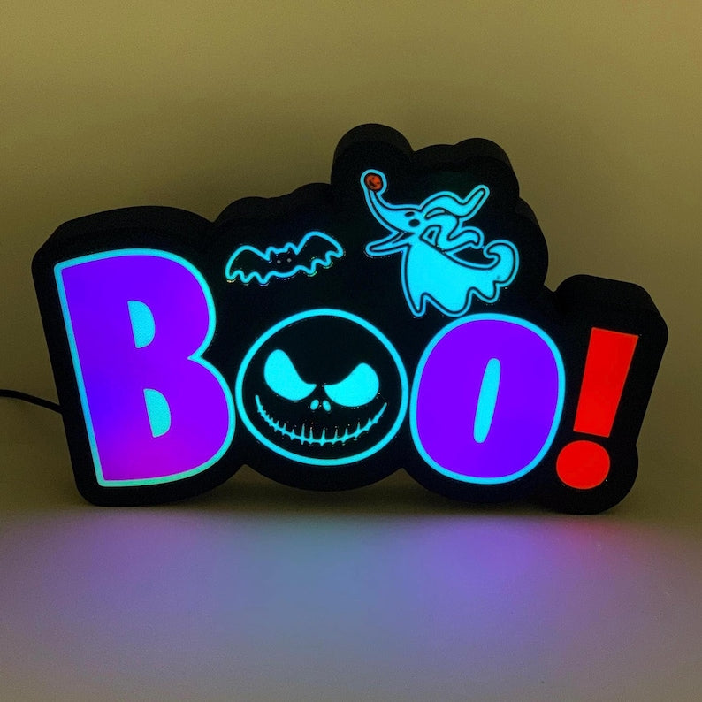 Lamp - Jack Skellington - LED - Sign - Light Box - Custom - Lighting - Cinema - Poster - Halloween