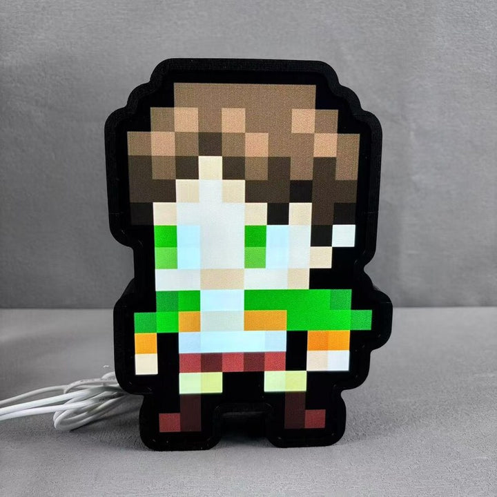 8 Inch Pixelated Anime Characters, Anime Characters Pixel Art, Anime Art, Anime Desk Lamps, Anime Light Box, Anime Inspired Lightbox Gift