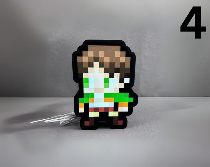 8 Inch Pixelated Anime Characters, Anime Characters Pixel Art, Anime Art, Anime Desk Lamps, Anime Light Box, Anime Inspired Lightbox Gift