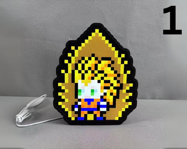 8 Inch Pixelated Anime Characters, Anime Characters Pixel Art, Anime Art, Anime Desk Lamps, Anime Light Box, Anime Inspired Lightbox Gift