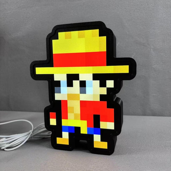 8 Inch Pixelated Anime Characters, Anime Characters Pixel Art, Anime Art, Anime Desk Lamps, Anime Light Box, Anime Inspired Lightbox Gift