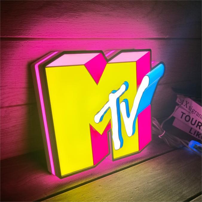 MTV Logo Lightbox Fully Dimmable & Powered by USB Made by 3D Printer - FYLZGO Signs