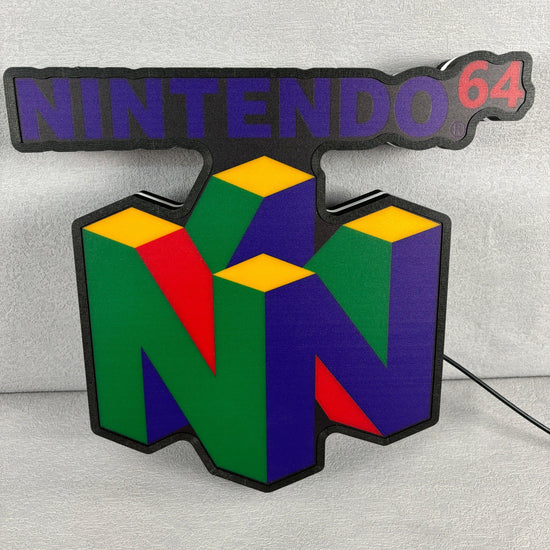 Boîte à lumière LED de jeu classique, lumières de nuit personnalisées avec logo de la console de jeu Nintendo 64