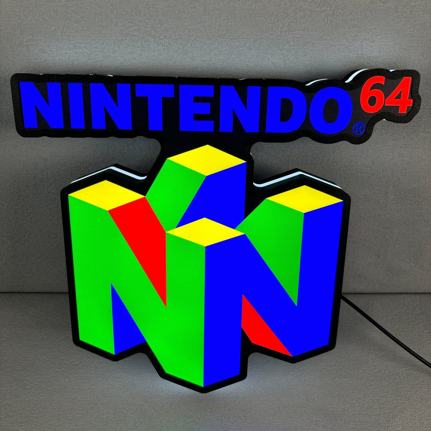 Boîte à lumière LED de jeu classique, lumières de nuit personnalisées avec logo de la console de jeu Nintendo 64