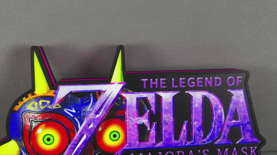 Legend of Zelda Majora's Mask Logo LED Light Box Unique Game Decor