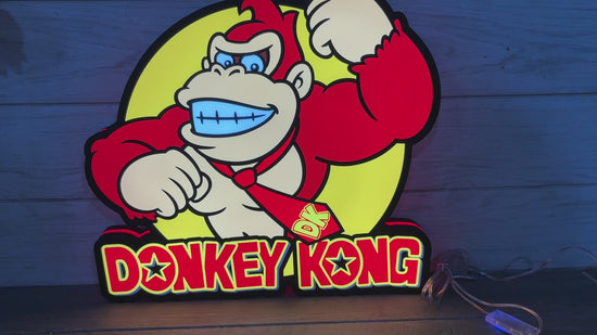 Donkey Kong Logo LED Sign, 3D Printed, USB Powered & Full Dimmable