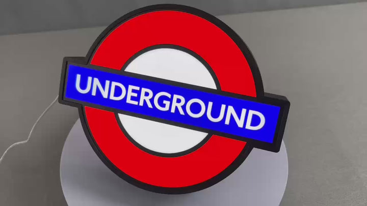 Underground Sign Lightbox - Living Room table light, Bedside Nightlight, desk light, London LED light, Man Cave light