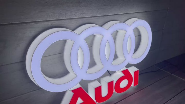 Lampe avec logo LED Audi, décoration de voiture de haute qualité, excellent cadeau pour les passionnés d'Audi