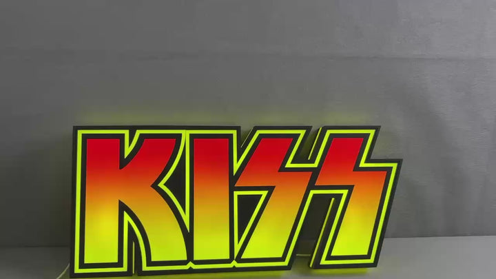 KISS Topper, Logo LED Lightbox, Pinball Arcade Decor Perfect for Game Room or Kiss Pinball Machine