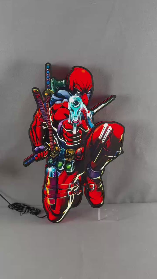 Custom Deadpool Design LED Lightbox Illuminate Your Space with Awesomeness