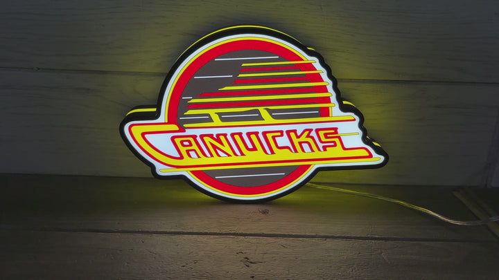 Canucks Skate NHL Led LightBox Enseigne, Lampe, Décoration de salle de hockey