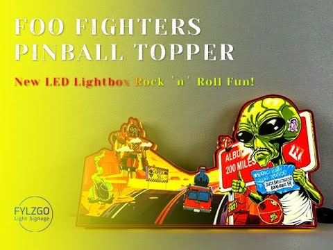 Custom Foo Fighters Pinball Topper LED Light Box Rock 'n' Roll Fun