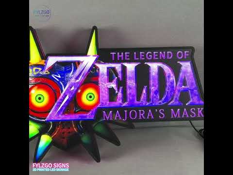 Legend of Zelda Majora's Mask Logo LED Light Box Unique Game Decor