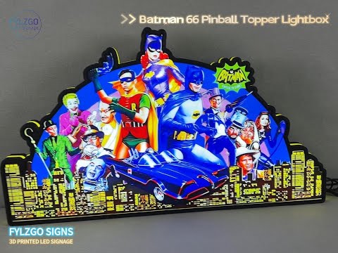 Exclusif Batman 66 Pinball Topper LED Lightbox USB Dimmeable Édition Limitée