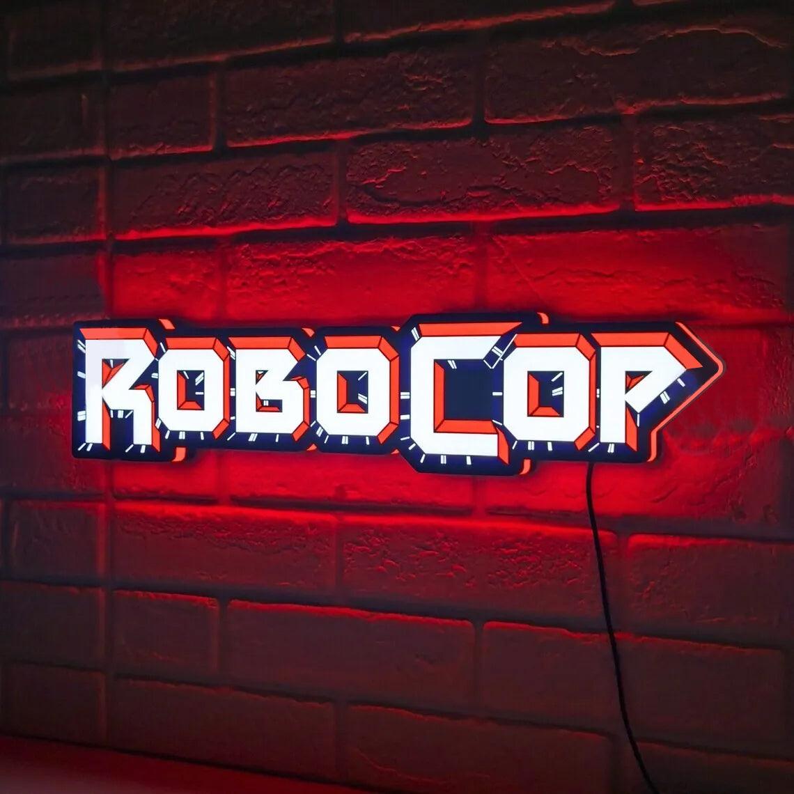 Robocop LED light box-dimmable and USB powered-Home theater, Man Cave logo