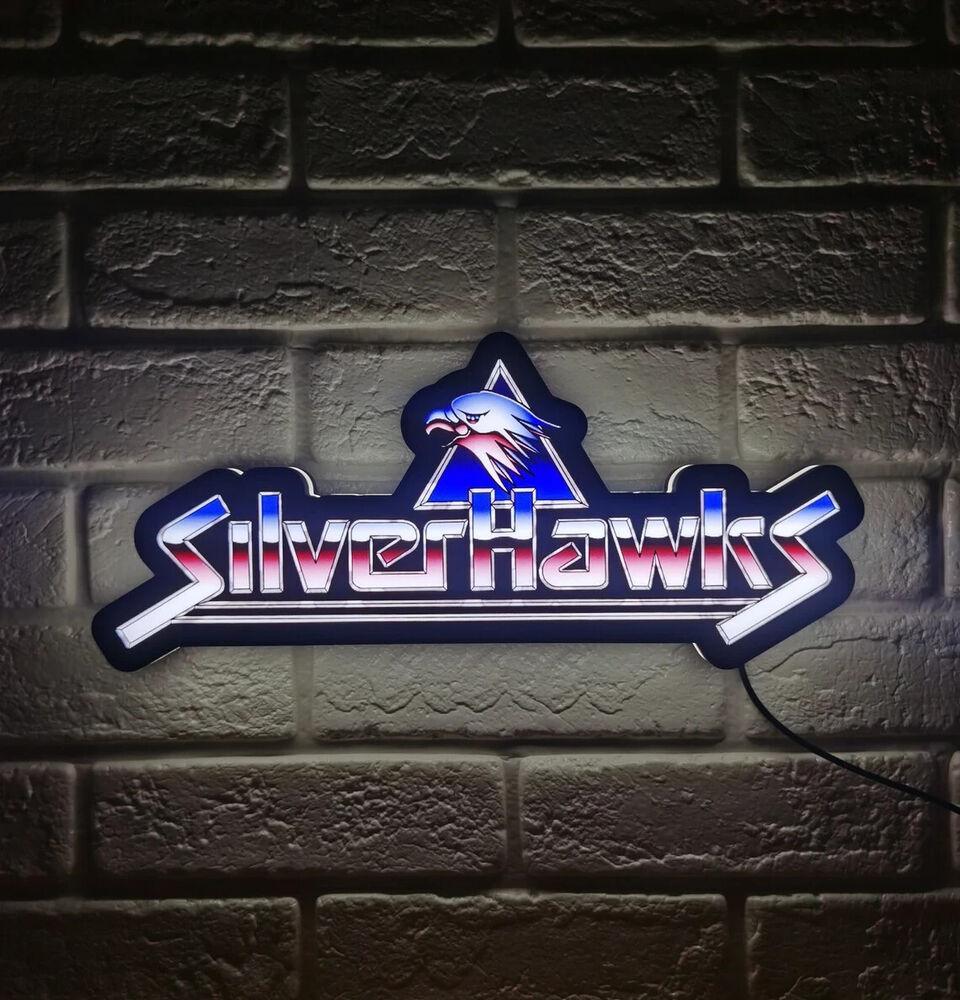 SilverHawks 3D Printed LED Sign Quicksilver Thundercats 80's Classic Mancave 3d Lightbox - FYLZGO Signs