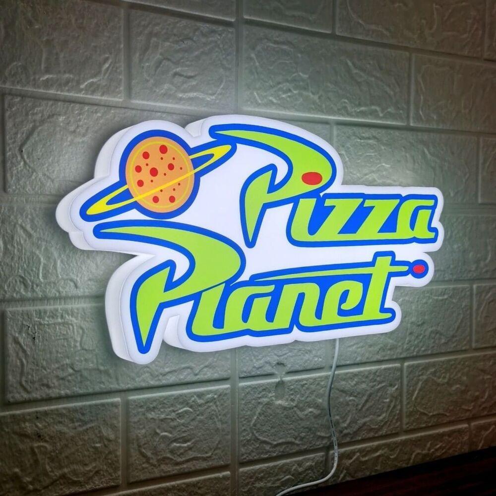 Pizza Planet Toy Story 3D Printed LED Lightbox Sign Wall Art Decor fan cave - FYLZGO Signs