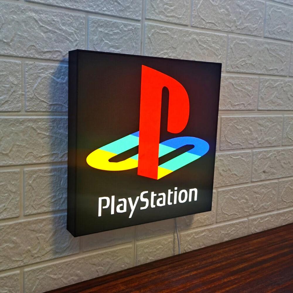 Classic Logo man cave lights PlayStation sign for gaming room decor 3D Printed Lightbox - FYLZGO Signs