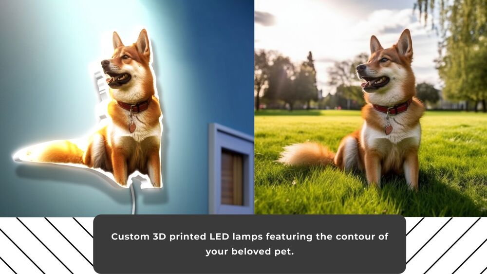 Personalized 3D Printed LED Lamps - Capture Your Beloved Pet in a Stunning Light