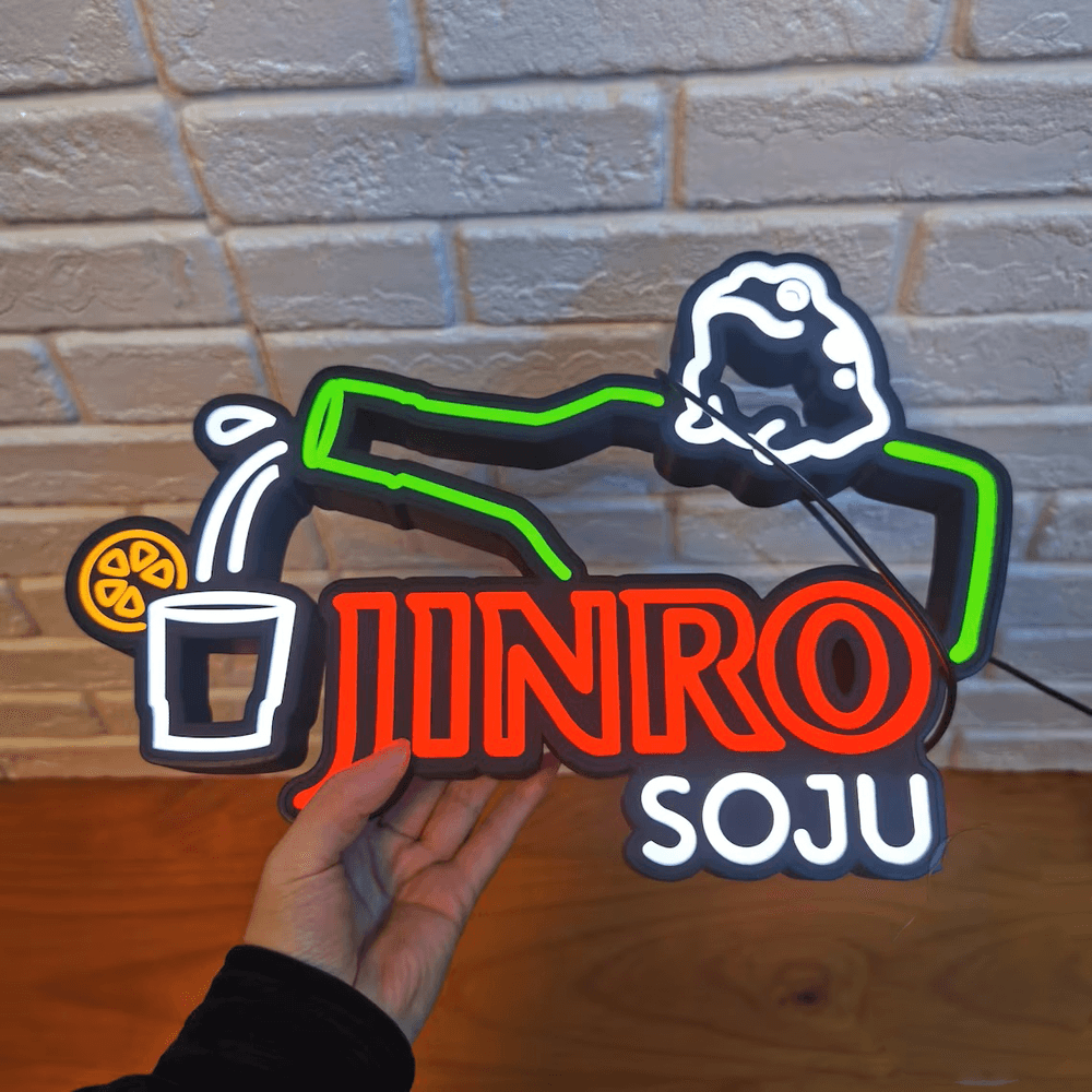 Jinro SoJu Sign, Pub Beer Signs, Home Bar Party Decor, Basement Bar Light - FYLZGO Signs