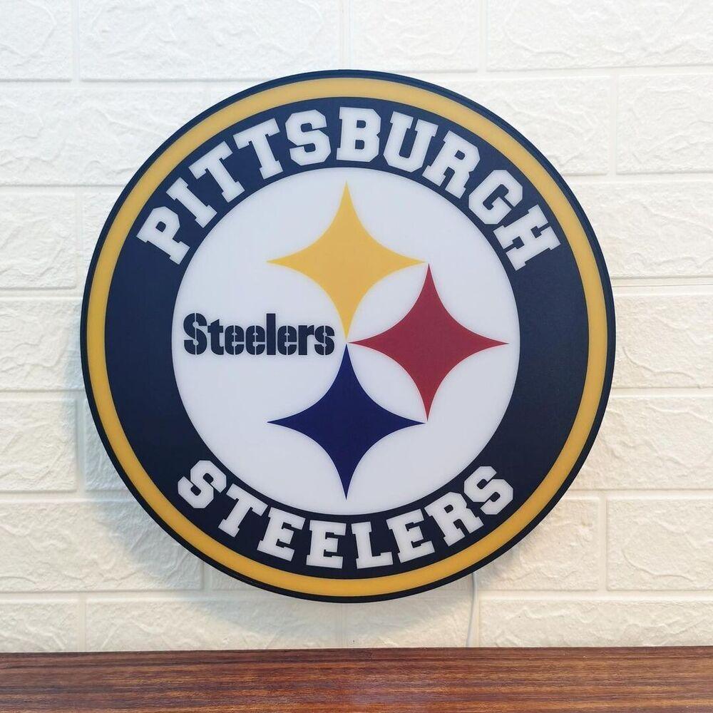 Pittsburgh Steelers LED Lamp Perfect for Any Fan Cave or Game Room - FYLZGO Signs