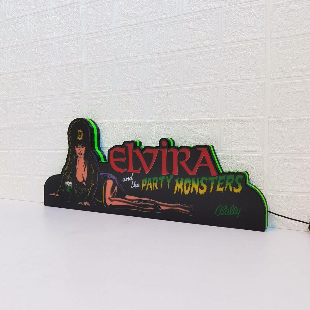 Rare Elvira's Party Monsters Pinball Topper LED Lightbox USB Dimmer - FYLZGO Signs