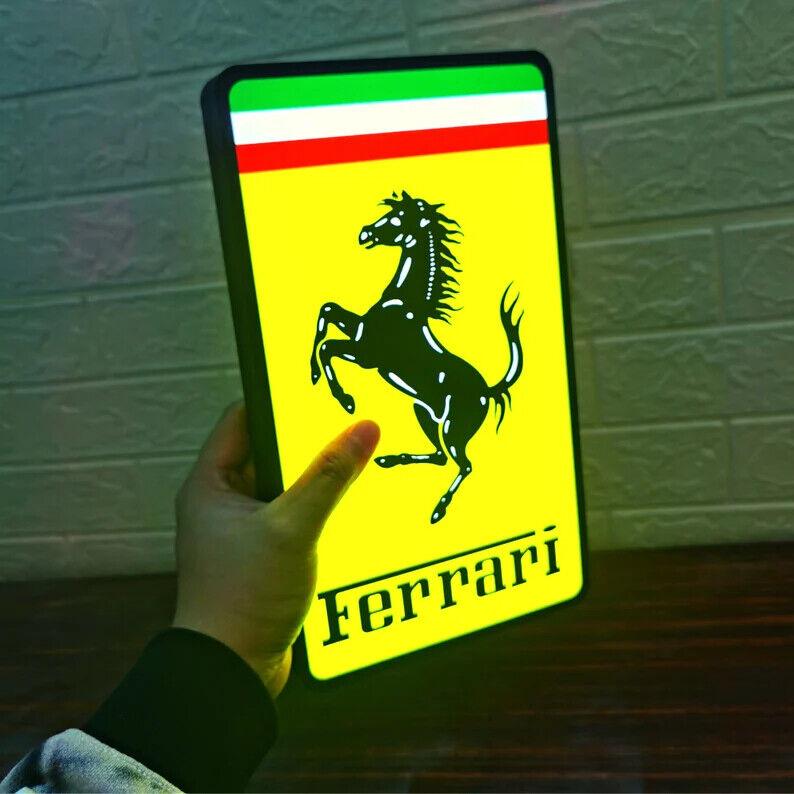 Ferrari Badge LED Lamp Perfect for Car Enthusiasts and Collectors - FYLZGO Signs