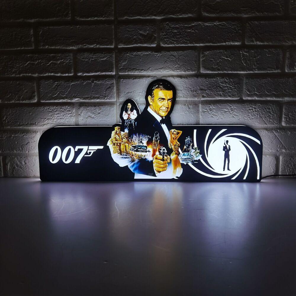 Rare 007 James Bond Pinball Top Light Box LED Light Box - USB Powered - Fully Dimmable