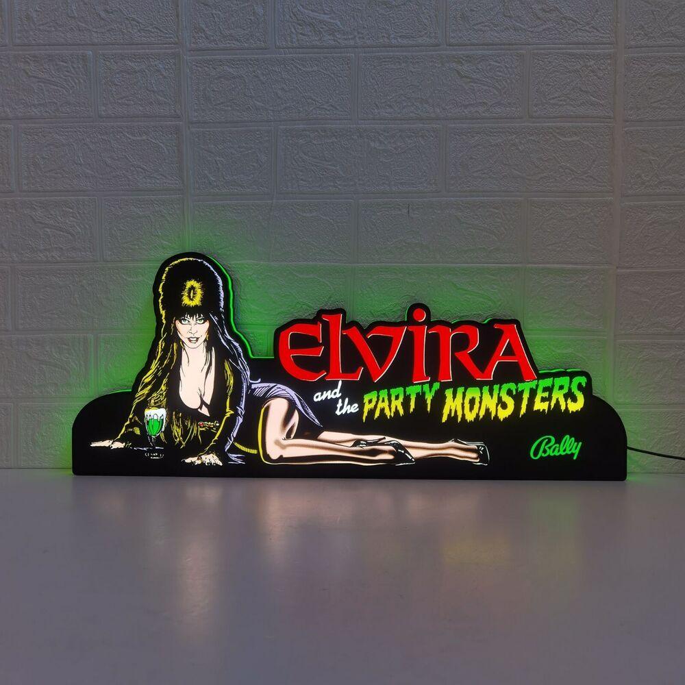 Rare Elvira's Party Monsters Pinball Topper LED Lightbox USB Dimmer - FYLZGO Signs