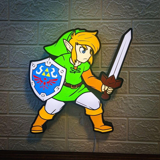 The Legend of Zelda Link LED Sign 3D Lightbox Add some epic adventure to your room - FYLZGO Signs