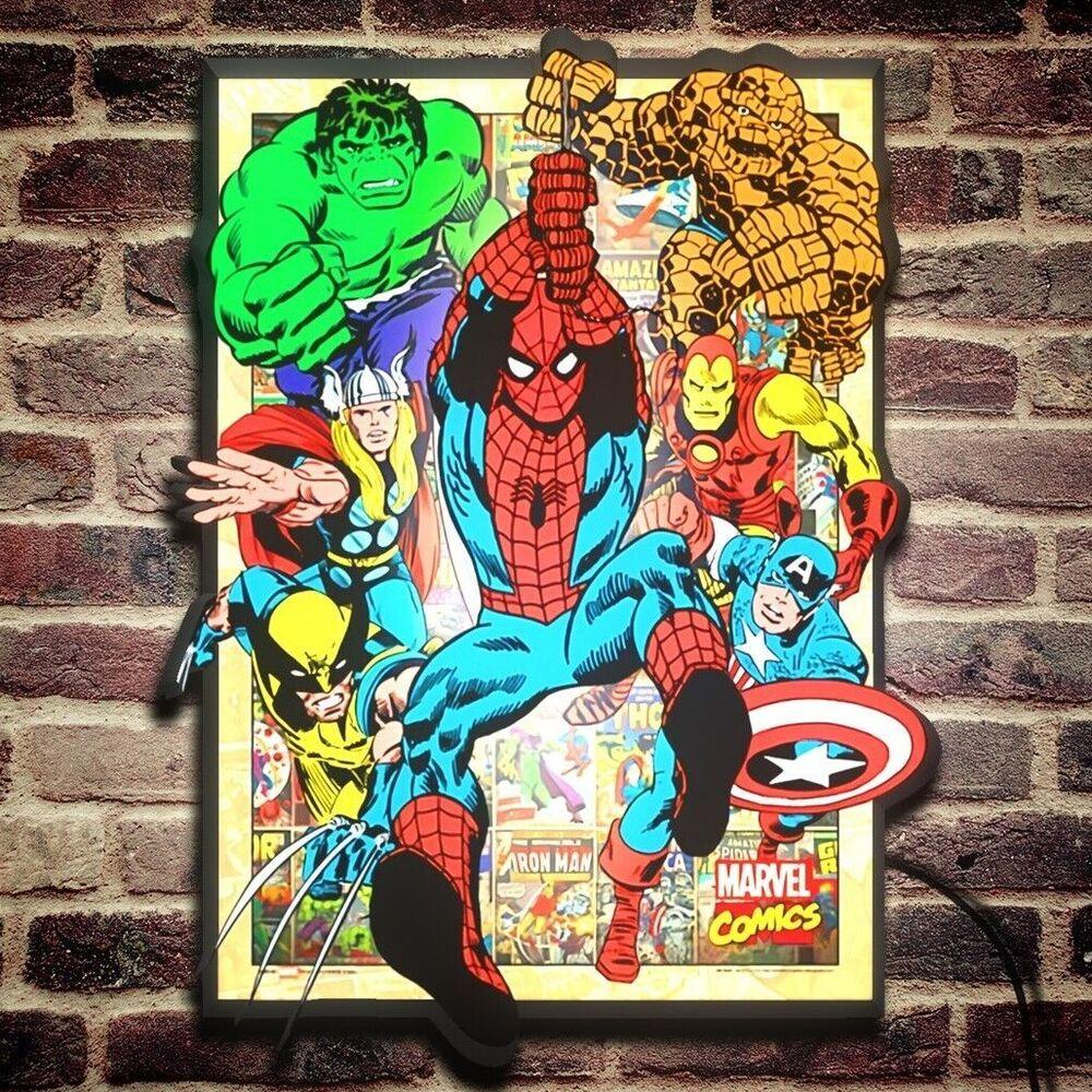 Vintage Marvel Comics Avengers LED Light Box Light up your space with the heroes - FYLZGO Signs