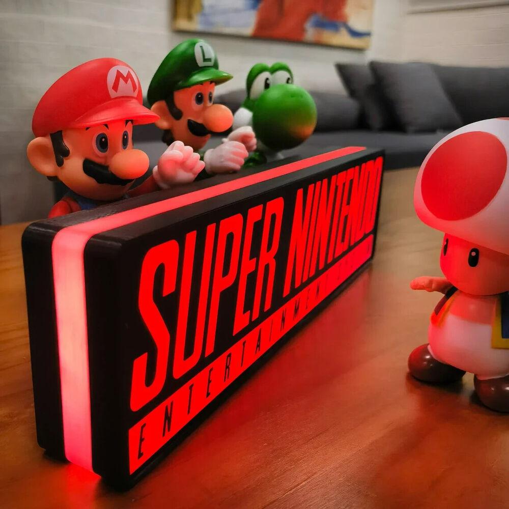 Boîte à lumière LED pour jeu vidéo SNES, idéale pour la décoration de la salle de jeu, panneau Nintendo pour Man Cave