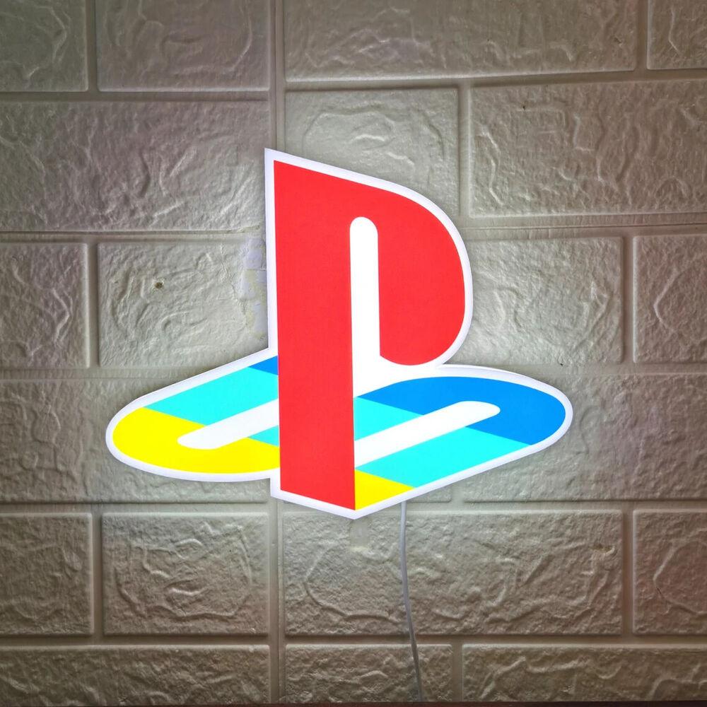 Classic Logo man cave lights | PlayStation sign for gaming room decor 3D Printed