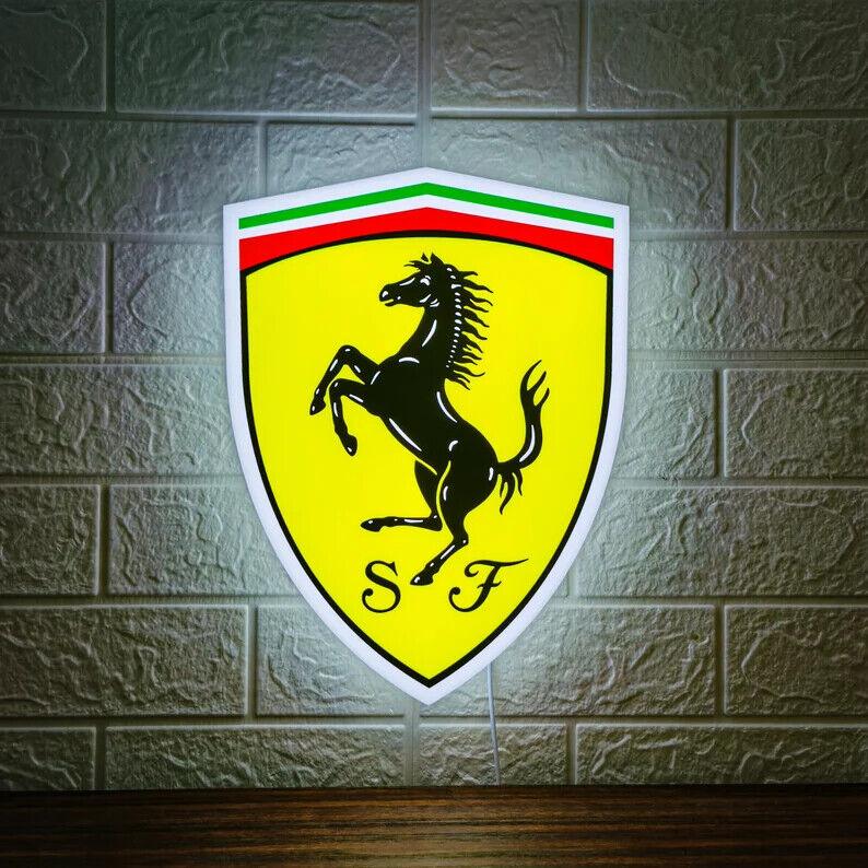 Ferrari Badge LED Lamp Perfect for Car Enthusiasts and Collectors - FYLZGO Signs