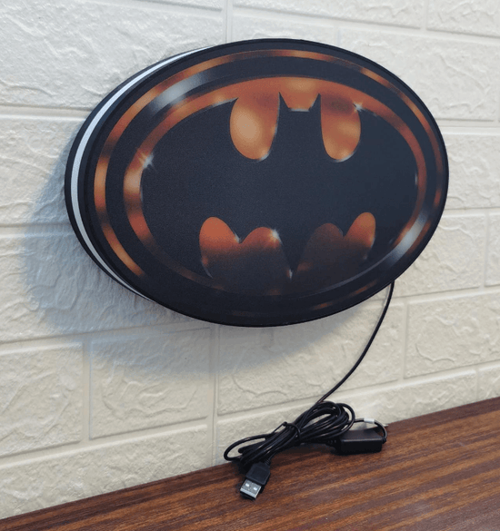 Batman 1989 Logo classic 3D Printed Light Box Fully Dimmable Great For Night Light - FYLZGO Signs