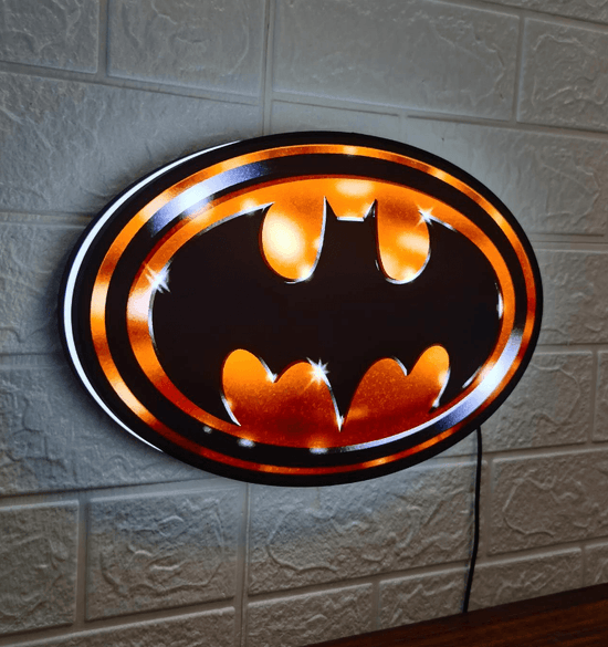 Batman 1989 Logo classic 3D Printed Light Box Fully Dimmable Great For Night Light - FYLZGO Signs