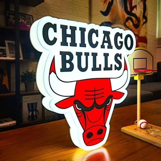 NBA Chicago Bulls Logo LED Light Box USB Power Logo LED Logo - 3D Printing - FYLZGO Signs