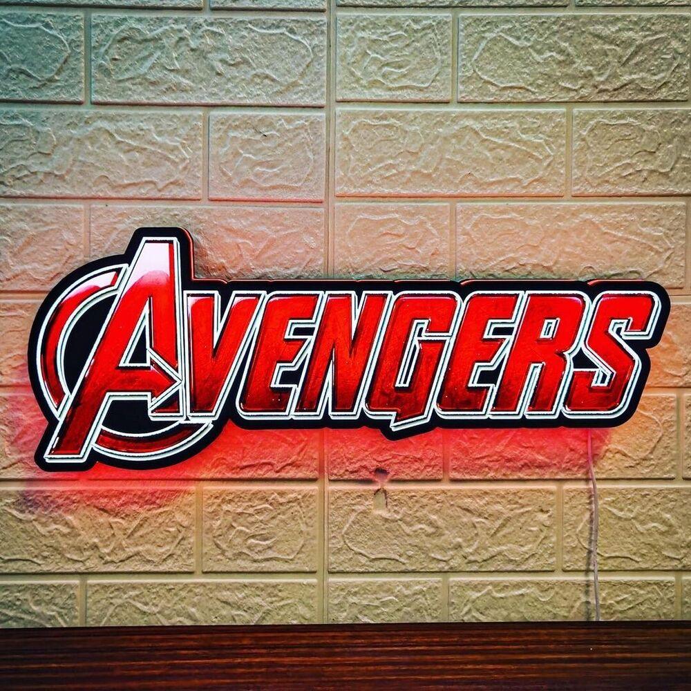 Avengers Logo LED Light Box Superhero Marvel Decoration Dimmable USB Powered - FYLZGO Signs