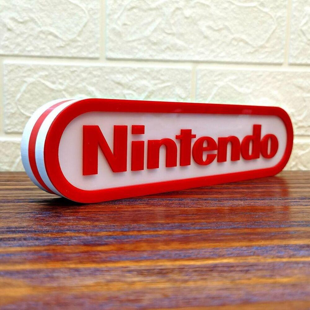 Classic Nintendo Logo LED Light box 3D printed USB powered dimmable - FYLZGO Signs