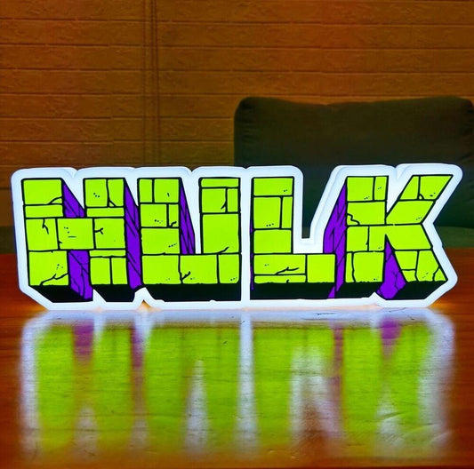 Incredible Hulk Vintage Logo LED Sign Dimmable & Powered by USB 3D Lightbox - FYLZGO Signs